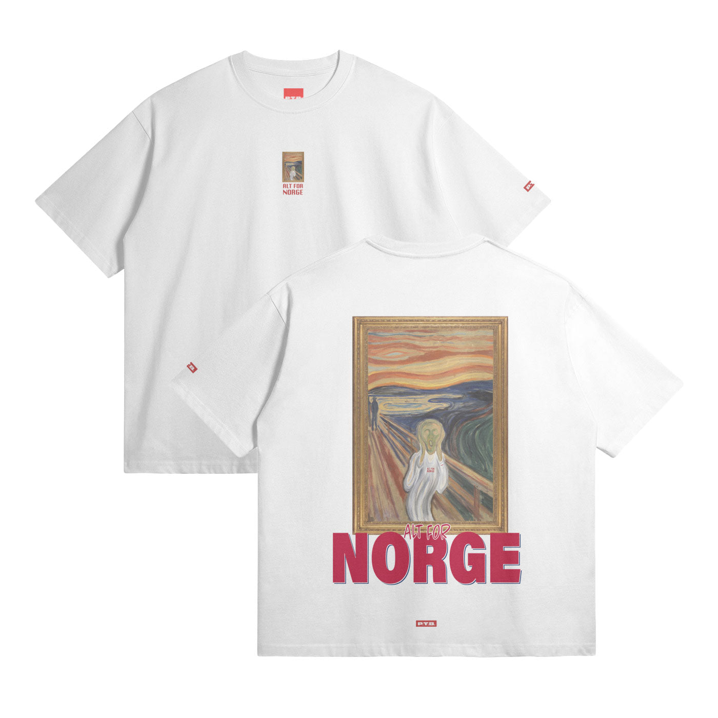 305GSM: SKRIK FOR NORGE [BRODERT FRONT, IKONISK TRYKK MED TEKST BAK]