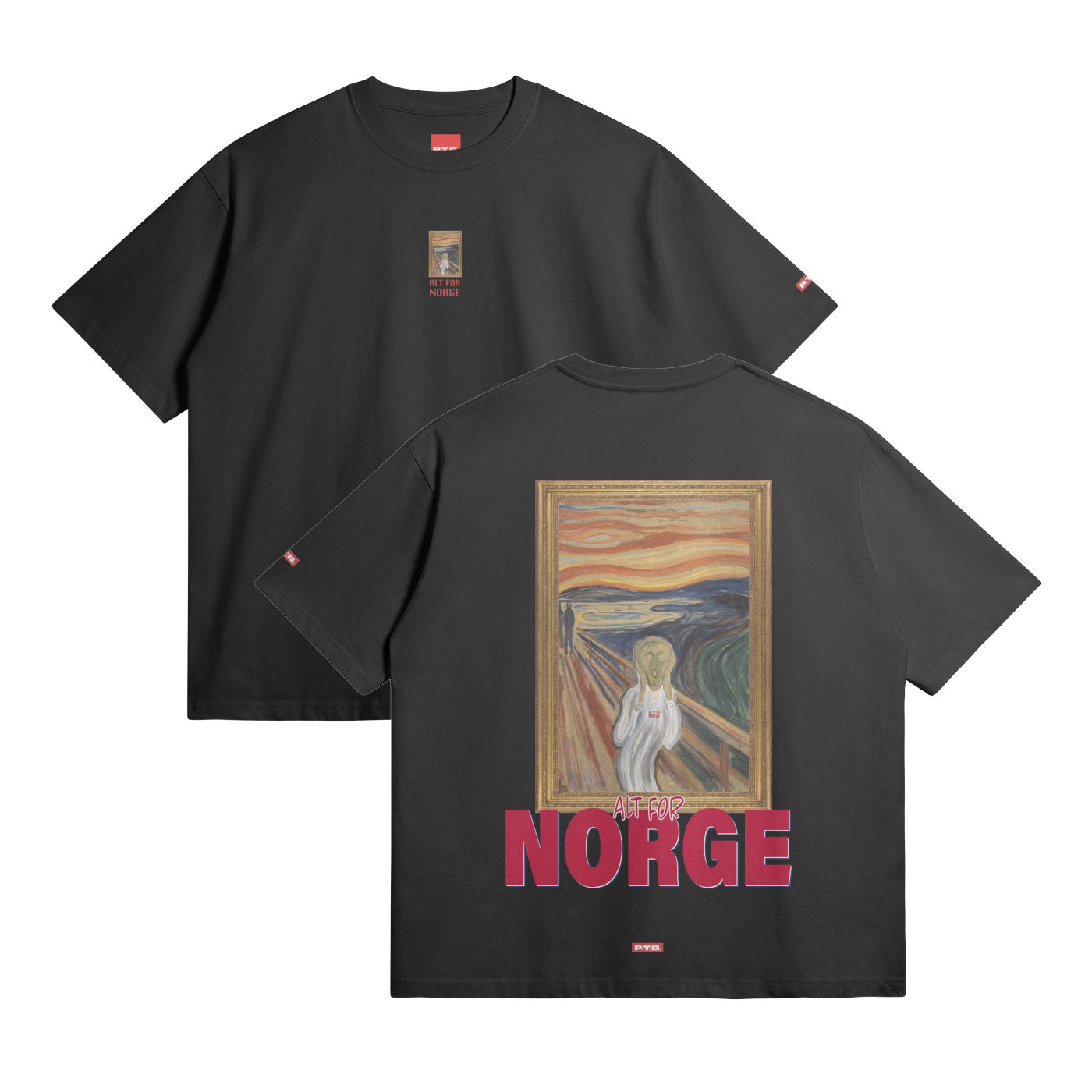 305GSM: SKRIK FOR NORGE [BRODERT FRONT, IKONISK TRYKK MED TEKST BAK]