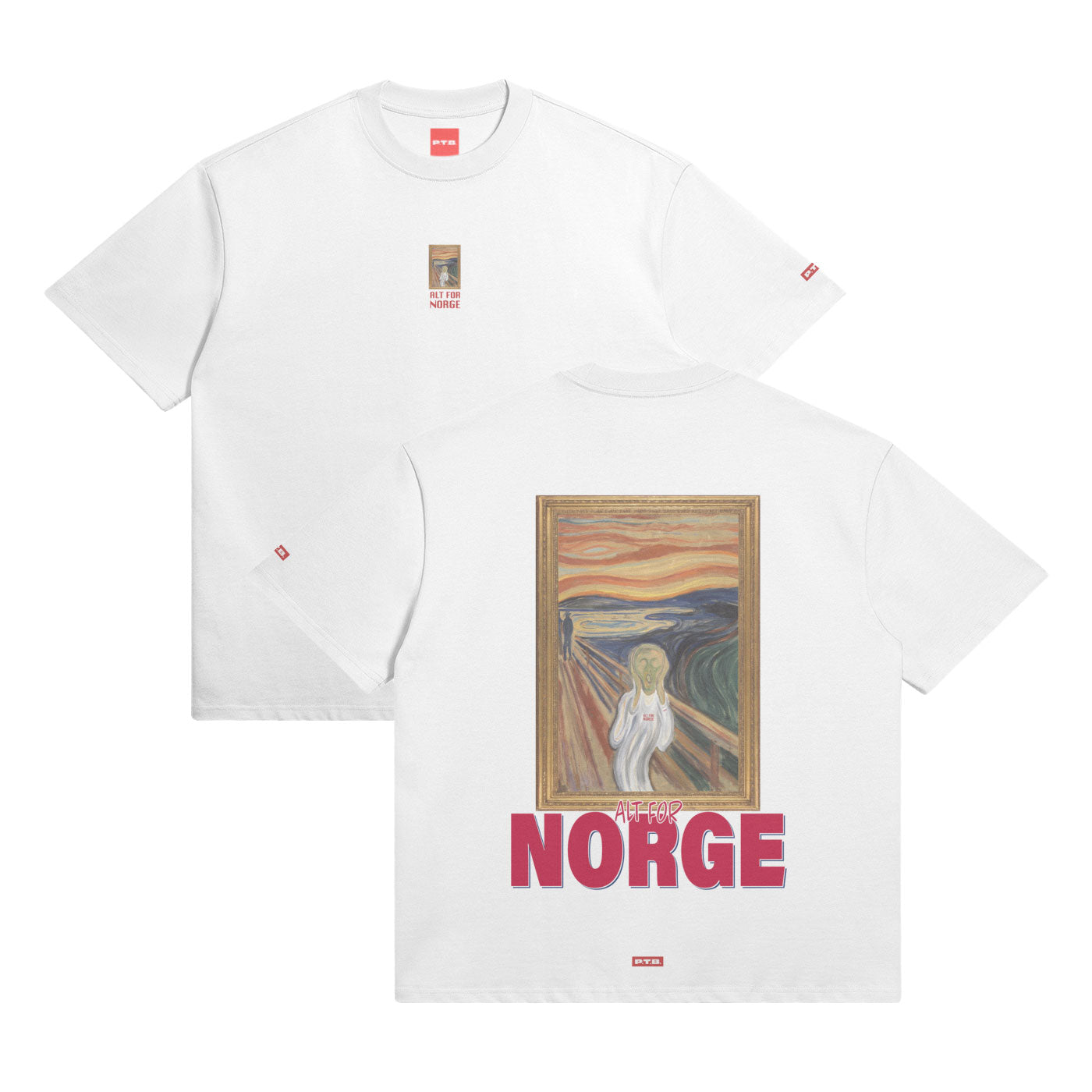 425GSM: SKRIK FOR NORGE [BRODERT FRONT, IKONISK TRYKK MED TEKST BAK]